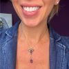 Art Nouveau Amethyst Lavalier Necklace Worn