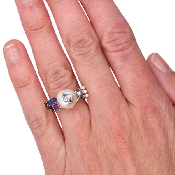 Katerina Marmagioli Small Anemone PEarl Ring Hand