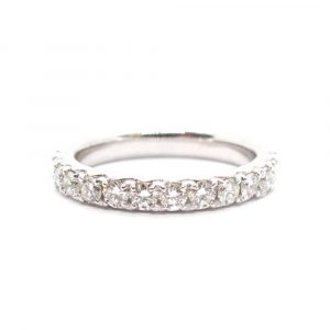 1 Carat Diamond Eternity Band French Set White Gold