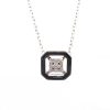 Katerina Marmagioli Deco Black Enamel Diamond Necklace Closeup