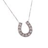 Diamond Lucky Horse Shoe Necklace White Gold