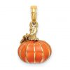 Enameled Pumpkin Gold Charm Back