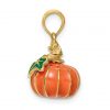 Enameled Pumpkin Gold Charm Side