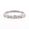 Half Carat Marquise Round Diamond Stack Band White Gold