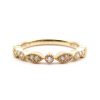 Milgrain Yellow Gold Diamond Stack Band .19