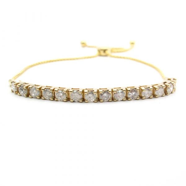 14 Diamond Bolo Bracelet 2.50 Carats Gold