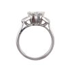 Art Deco 2 Carat Diamond Baguette Platinum Engagement Ring Profile