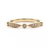 Diamond Milgrain Scallop Stack Band Yellow Gold