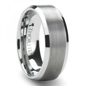 Petersburg white tungsten wedding band 8mm