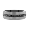 Tungsten Ring with Black Sapphires eternity mens wedding band