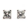 Princess Diamond Stud Earrings .85ctw White Gold