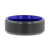 RIGEL Flat Beveled Edges Black Tungsten Ring flat lay