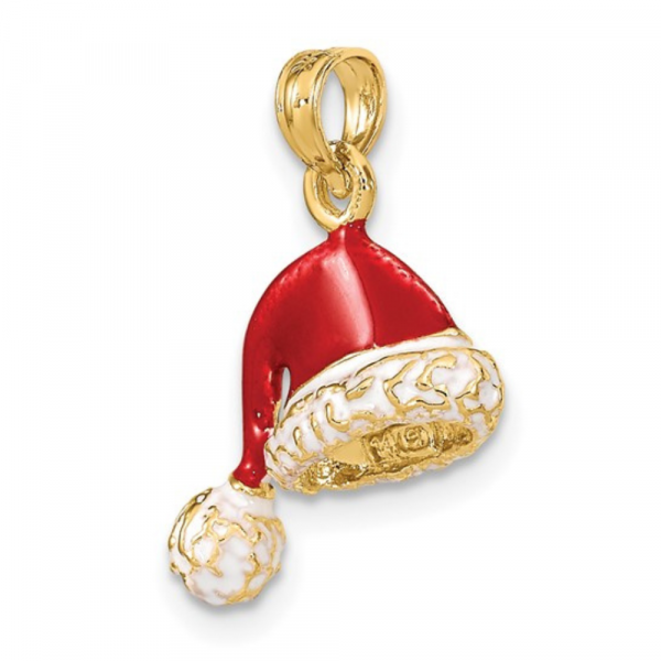 gold santa hat charm 3d