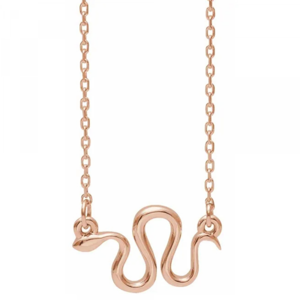 14K Rose gold Snake 16-18 Necklace