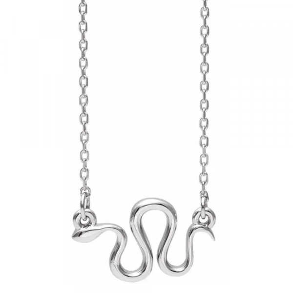 14K white gold Snake 16-18 Necklace