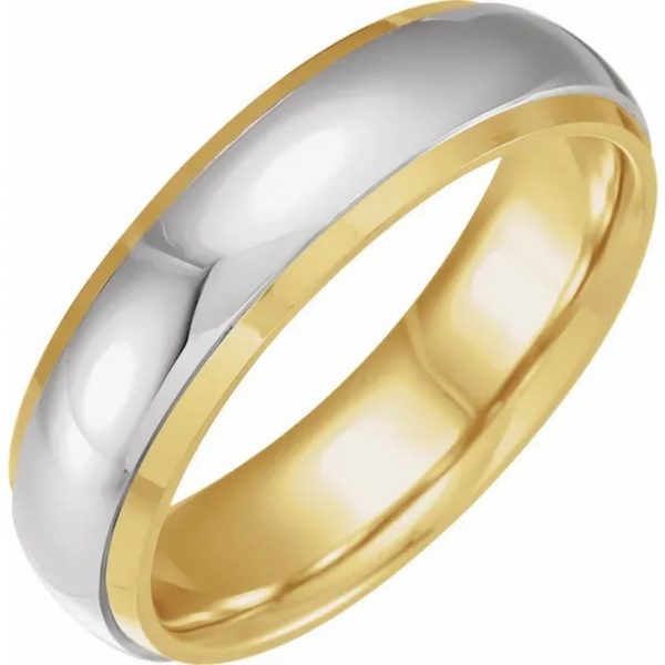 Half Round Step Edge Wedding Band