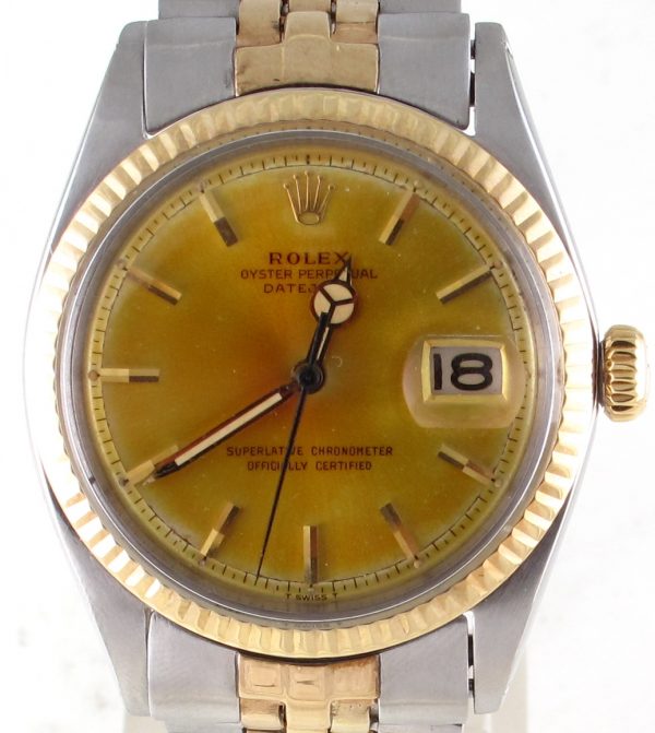 Pre-Owned Vintage Rolex Datejust (1964) Two Tone Model 1601 Front Close