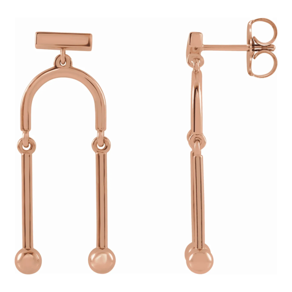 Rose Gold Funky Mobile Dangle Earrings