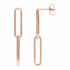 Rose Gold Interlocked Gold Paperclip Dangle Earrings