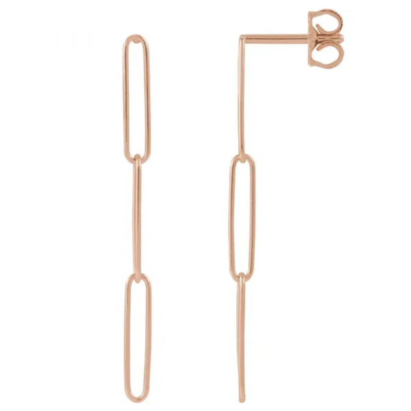 Rose Gold Paperclip Earrings