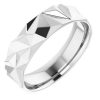 White Gold Prismatic Pattern Wedding Band