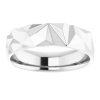 White Gold Prismatic Pattern Wedding Band Top