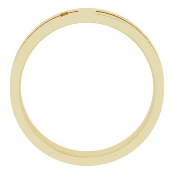 Yellow Gold Cross Wedding Band Profile