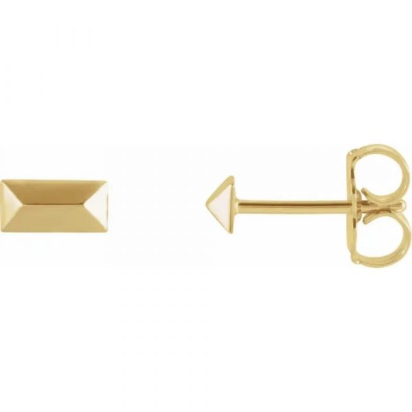 Yellow Gold Geometric Stud Earring