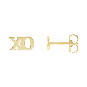 Yellow Gold Petite XO Stud Earrings