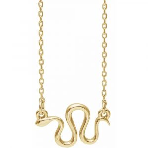 Yellow Gold Station Snake Necklace