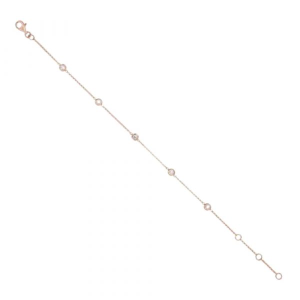 rose gold 5 diamond station bracelet