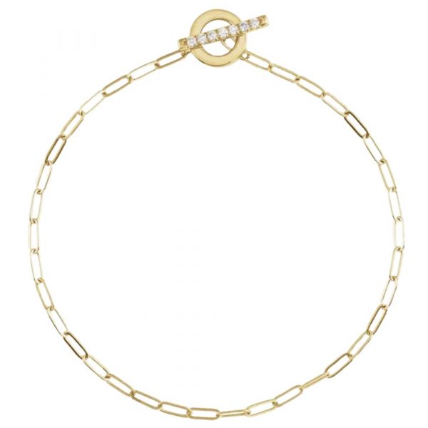 yellow gold diamond toggle bracelet