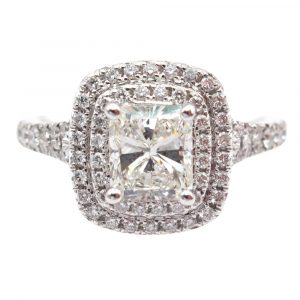 1 Carat Princess Double Halo Engagement Ring