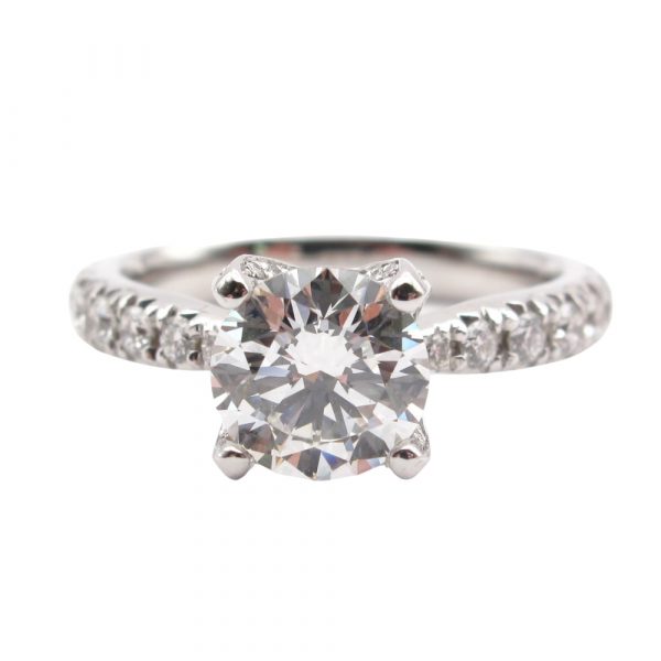 1.5 Carat round diamond engagement ring white gold