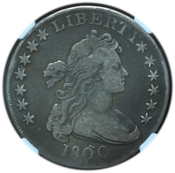 1800 Draped Bust Dollar F15 NGC Dotted Date Variety