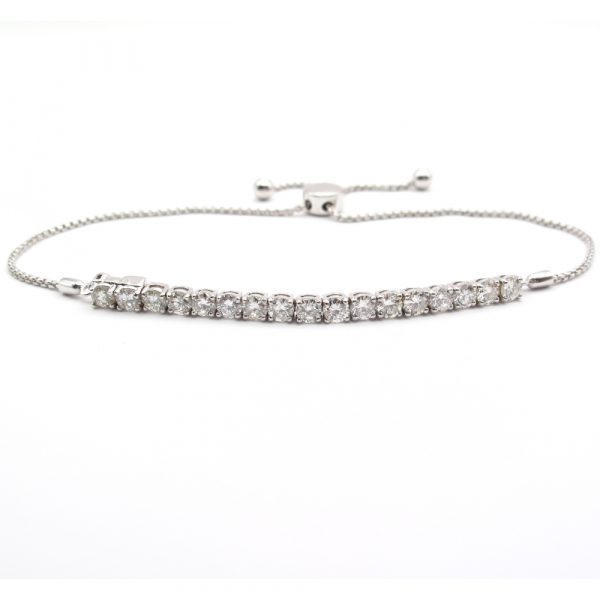 2 Carat Diamond Tennis Bracelet Bolo White Gold