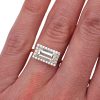 2 carat baguette diamond halo ring hand