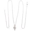 Bezel Pear Diamond Necklace White Gold Full