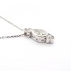 Bezel Pear Diamond Necklace White Gold Profile