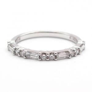 Half Carat Baguette Round Diamond Band