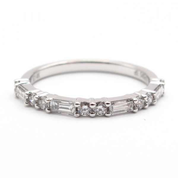 Half Carat Baguette Round Diamond Band