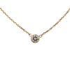 Half Carat Bezel Diamond Station Necklace Yellow Gold Close