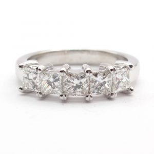 Five Diamond Anniversary Band White Gold