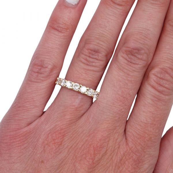 Seven Diamond 1.75ct Anniversary Band Hand