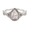 1.50ct Diamond Halo Pear Engagement Ring