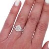 1.50ct Diamond Halo Pear Engagement Ring Worn