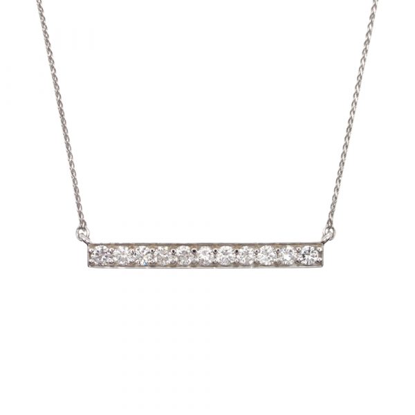 11 Diamond 1 Carat Diamond Bar Necklace