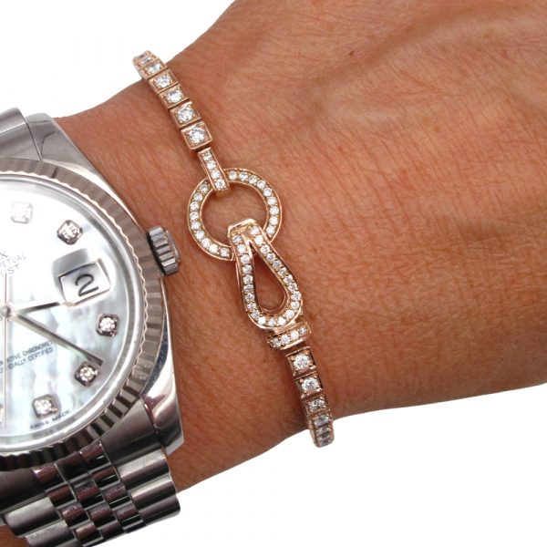 Rose Gold Diamond Tennis Bracelet 2 carats Worn