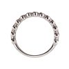 Round Diamond Bezel Stack Wedding Band White Gold Profile