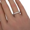 Round Diamond Bezel Stack Wedding Band White Gold Worn